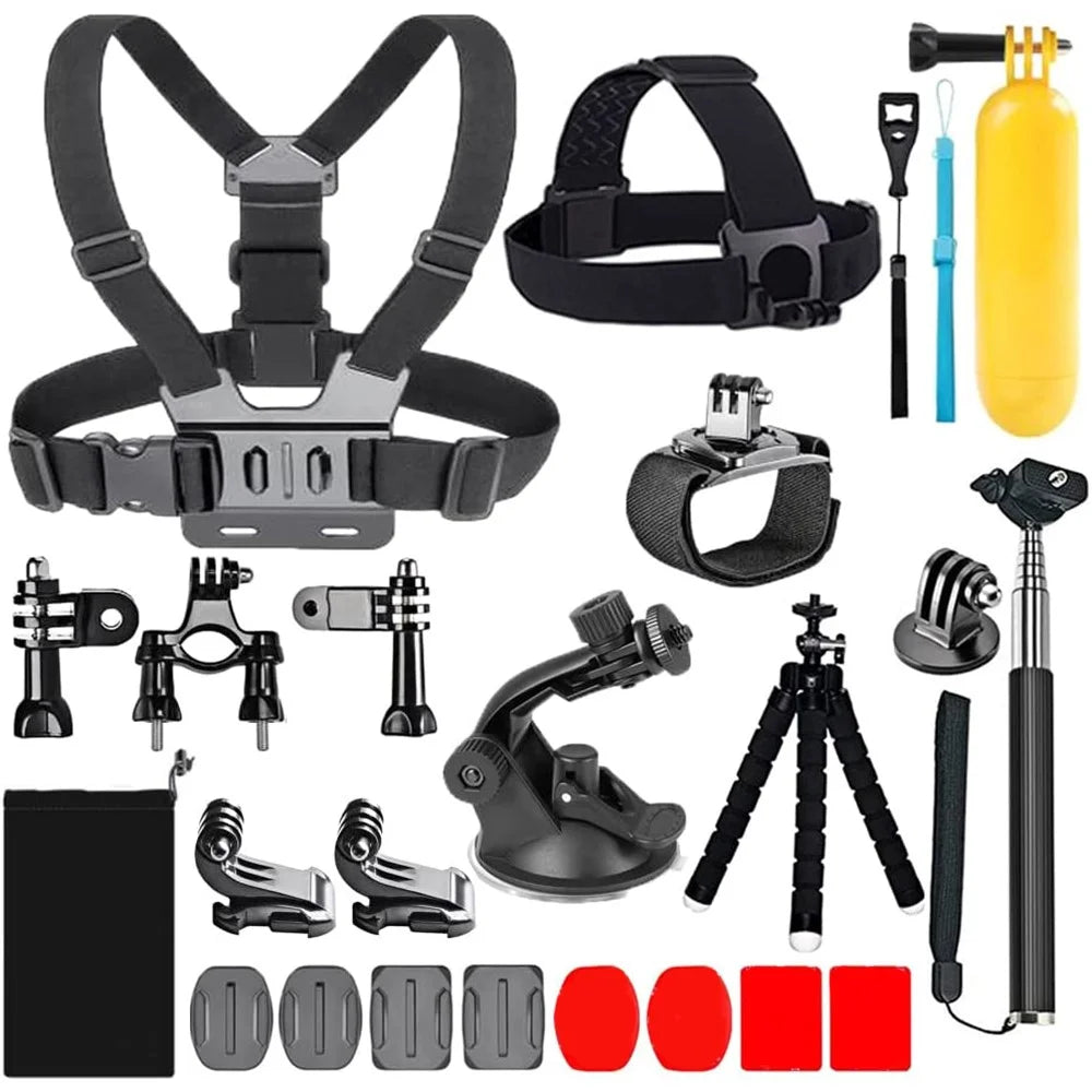 20-in-1 for GoPro Action Camera Accessories Kit Outdoor Sports Chest Wrist Strap Headband Tripod Mount Parts Set - 1