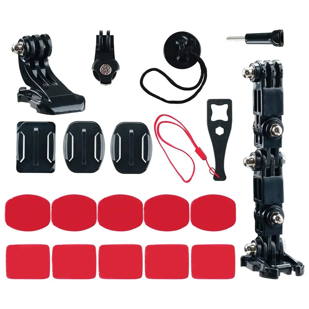 19-in-1 for GoPro Action Camera Motorcycle Helmet Chin Mount Bracket Accessories Set - 1