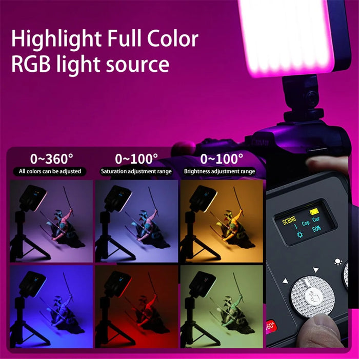 VRIG FD 140 RGB Fill Light for Photography Rotary Button Adjustable Pocket Light Full Screen Portable RGB Fill Light - 5