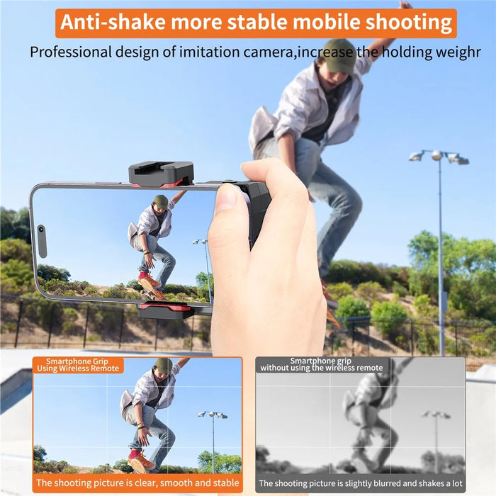 UURIG PH-14 Wireless Selfie Booster Handle Grip Phone Holder Stabilizer Built-in LED Fill Light for Video Photo Shooting - 3
