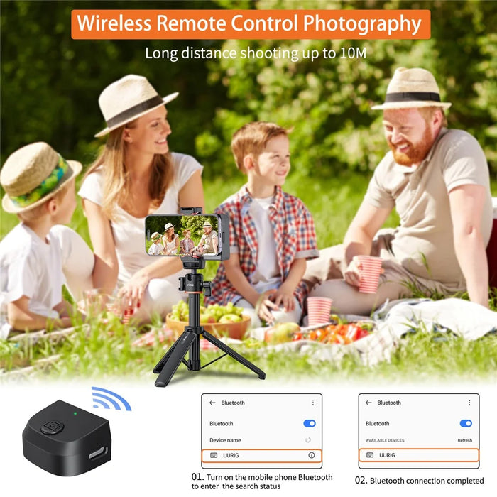 UURIG PH-14 Wireless Selfie Booster Handle Grip Phone Holder Stabilizer Built-in LED Fill Light for Video Photo Shooting - 5