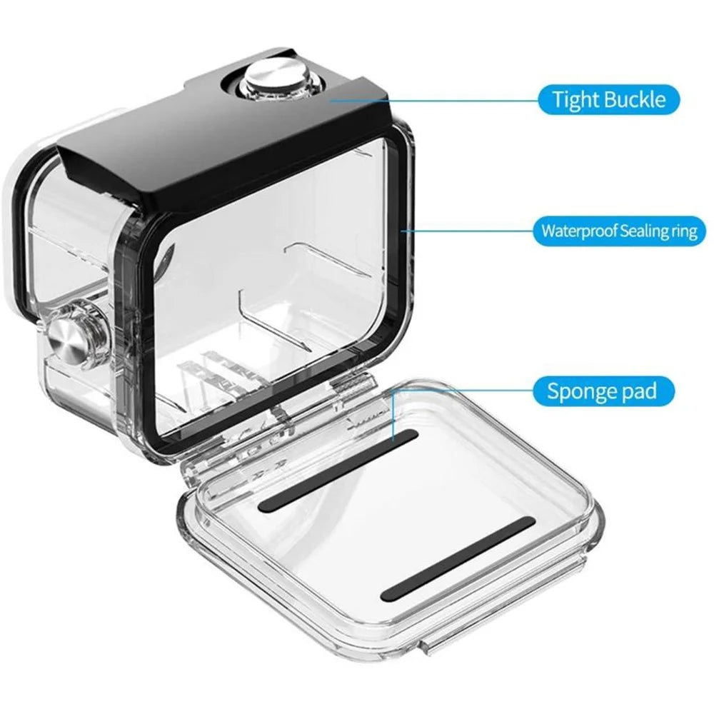For GoPro Hero 9 / 10 / 11 / 12 / 13 Clear Design Waterproof Acrylic+Tempered glass Housing Case Camera Underwater Diving Cover - 2