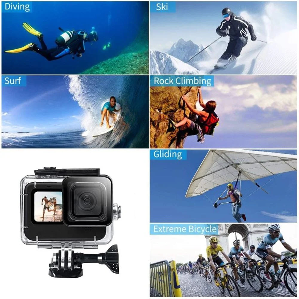 For GoPro Hero 9 / 10 / 11 / 12 / 13 Clear Design Waterproof Acrylic+Tempered glass Housing Case Camera Underwater Diving Cover - 4