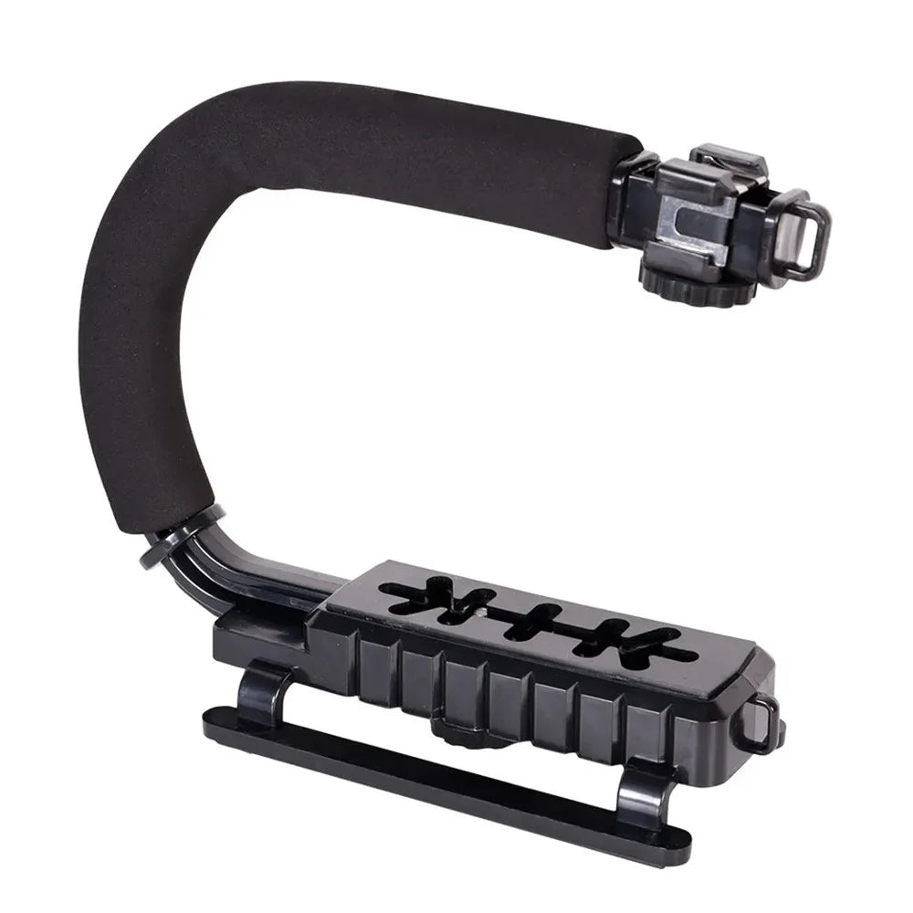 H002 Portable SLR Camera Shooting Sponge Handle ABS Stabilizer U-shape DV Stand Fill Light Mount Bracket - 1