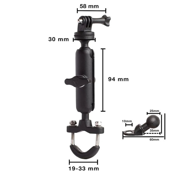For GoPro Motorcycle Bicycle Holder Handlebar Mount Bracket Action Camera Accessories - 7