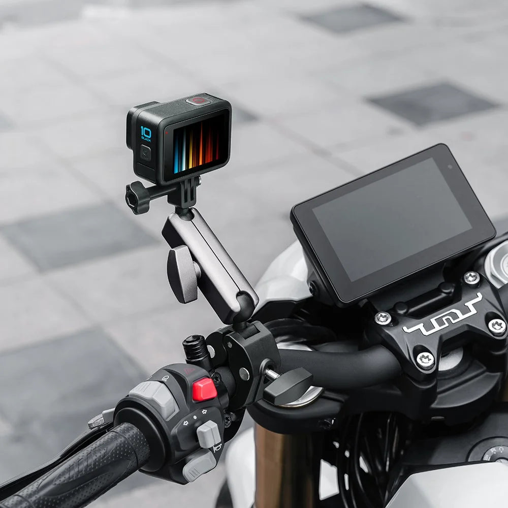 Motorcycle Handlebar Bike Mount Clamp Clip Aluminum Alloy Nylon Camera Holder for GoPro Hero 10 9 / Insta360  / - 3