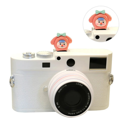 Resin+PVC Cute Cartoon Hot Shoe Protection Cover SLR Camera Dustproof Hot Shoe Cap - Animal Girl / Orange Red - 1