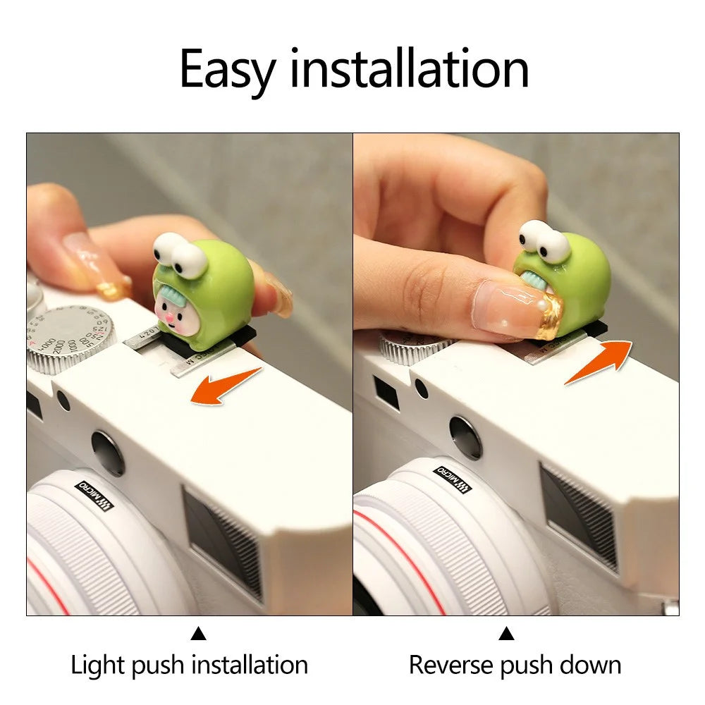 Resin+PVC Cute Cartoon Hot Shoe Protection Cover SLR Camera Dustproof Hot Shoe Cap - Animal Girl / Orange Red - 3