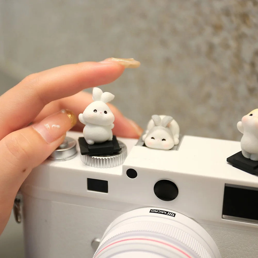 Resin+PVC Cute Cartoon Hot Shoe Protection Cover SLR Camera Dustproof Hot Shoe Cap - Animal Girl / Orange Red - 7