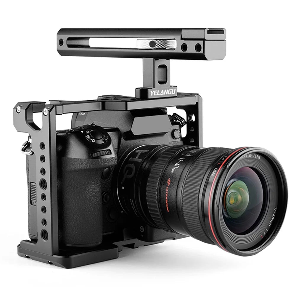 YELANGU C18-B For Panasonic S1 / S1H / S1R Camera Protection Frame Aluminum Alloy Housing Cage with Handle Grip - 3