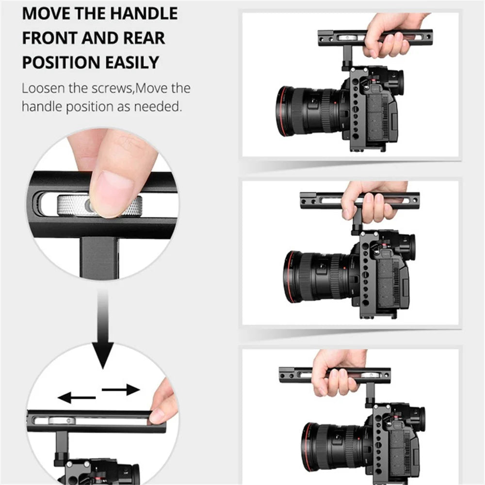 YELANGU C18-B For Panasonic S1 / S1H / S1R Camera Protection Frame Aluminum Alloy Housing Cage with Handle Grip - 6