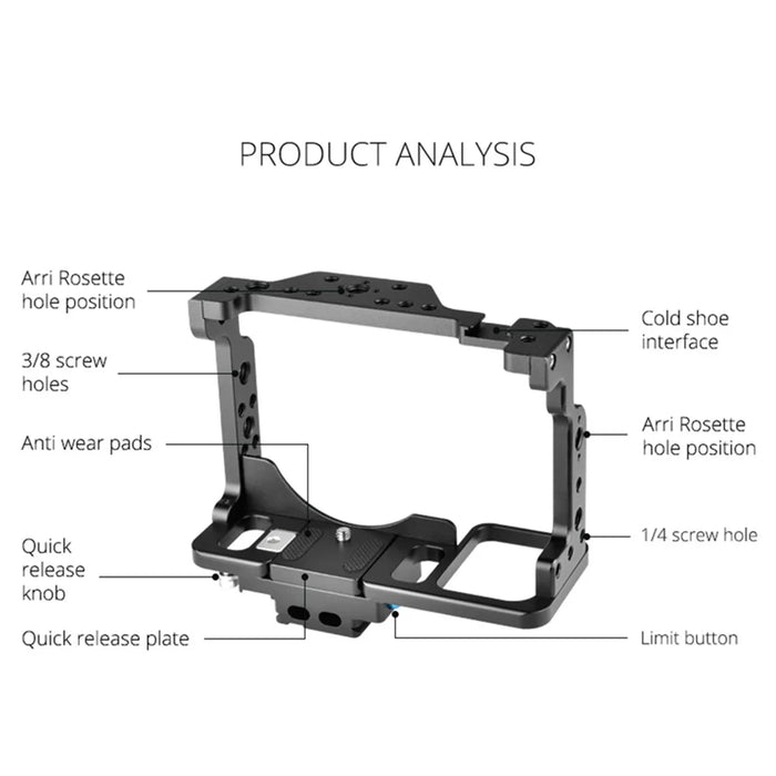 YELANGU C15-A Aluminum Alloy Housing Cage For Nikon Z6 / Z7 / Z6II / Z7II Camera Protection Frame for Vlogging - 5