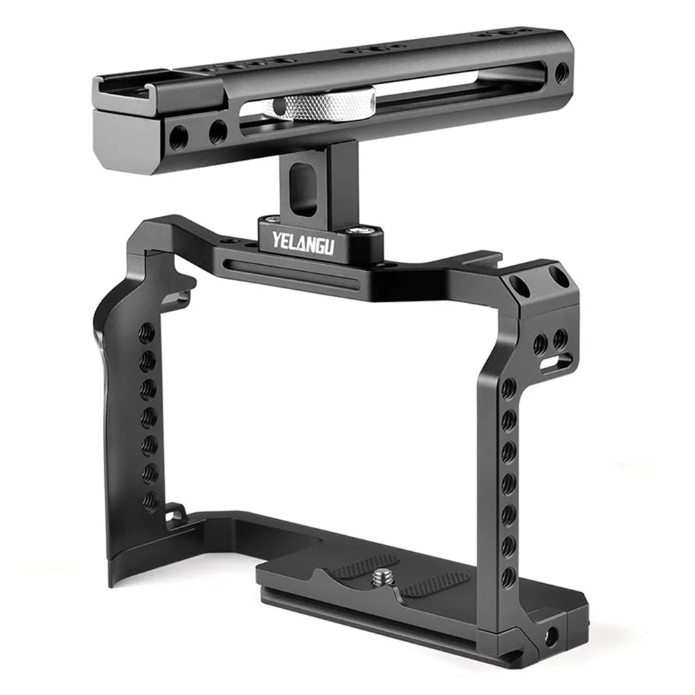 YELANGU C22 For Canon EOS R5 / R6 / R6 MARK 2 / R5C Aluminum Alloy Camera Video Cage with Handle Grip - 1