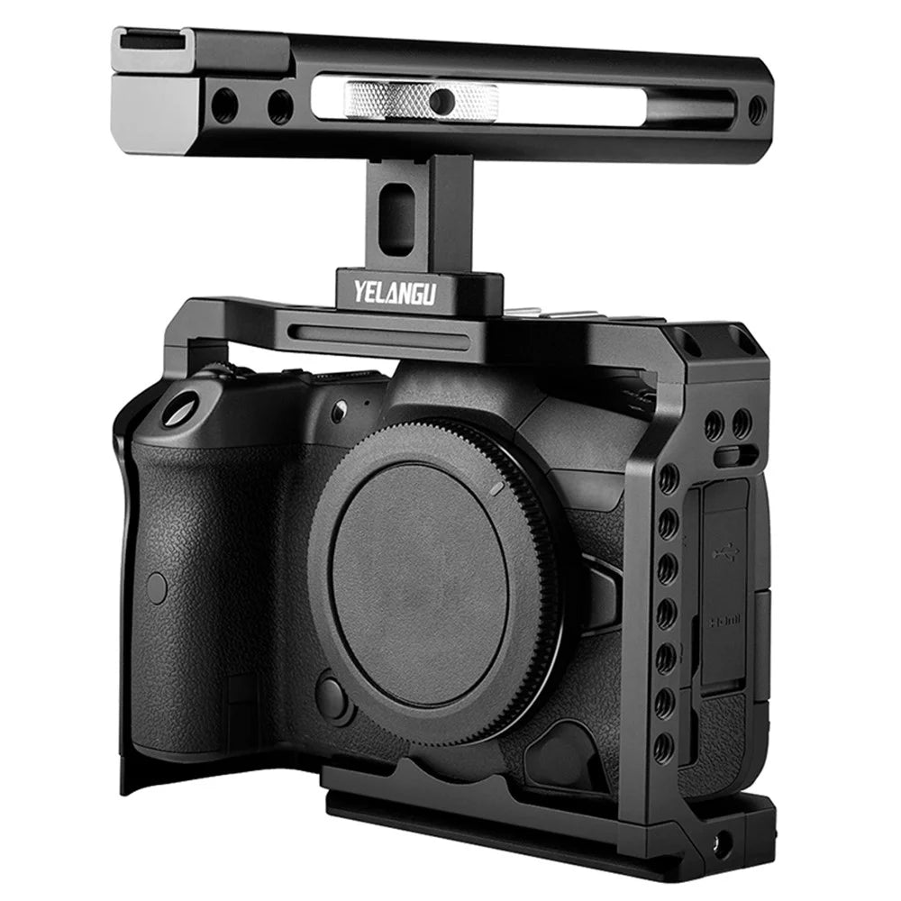 YELANGU C22 For Canon EOS R5 / R6 / R6 MARK 2 / R5C Aluminum Alloy Camera Video Cage with Handle Grip - 3