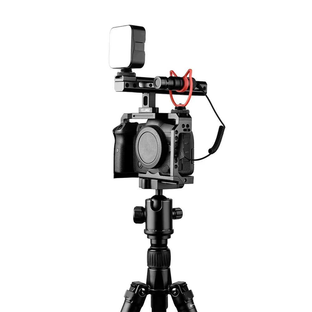 YELANGU C22 For Canon EOS R5 / R6 / R6 MARK 2 / R5C Aluminum Alloy Camera Video Cage with Handle Grip - 6