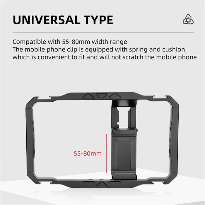 YELANGU LW-B01A Aluminum Alloy Phone Cage Rig Wooden Handle Phone Video Stabilizer Grip with Power Bank Clip - 2