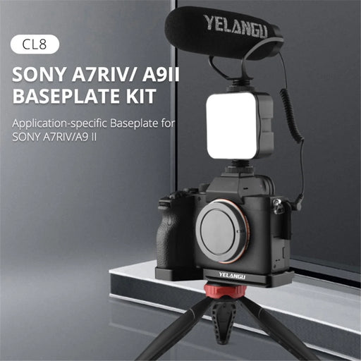 YELANGU CL8 Aluminum Baseplate for Sony A9II / A7R4 with Cold Shoe Interface Camera Accessory - 2