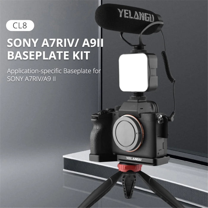 YELANGU CL8 Aluminum Baseplate for Sony A9II / A7R4 with Cold Shoe Interface Camera Accessory - 2