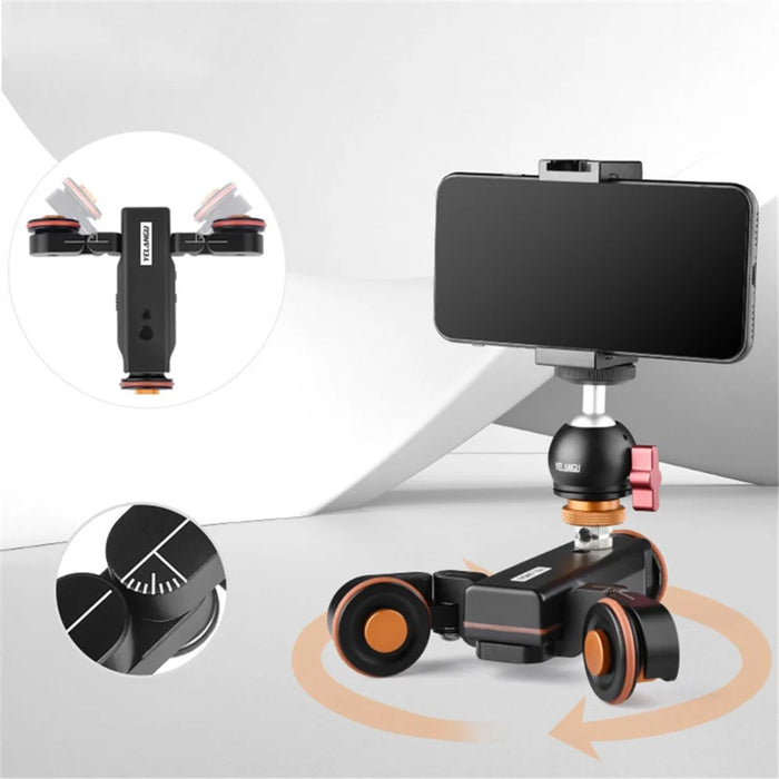 YELANGU L4X-BC Video Camera Dolly 3-Speed Motorized Electric Track Rail Slider Dolly Car for DSLR Camera  /  Camcorder - 6