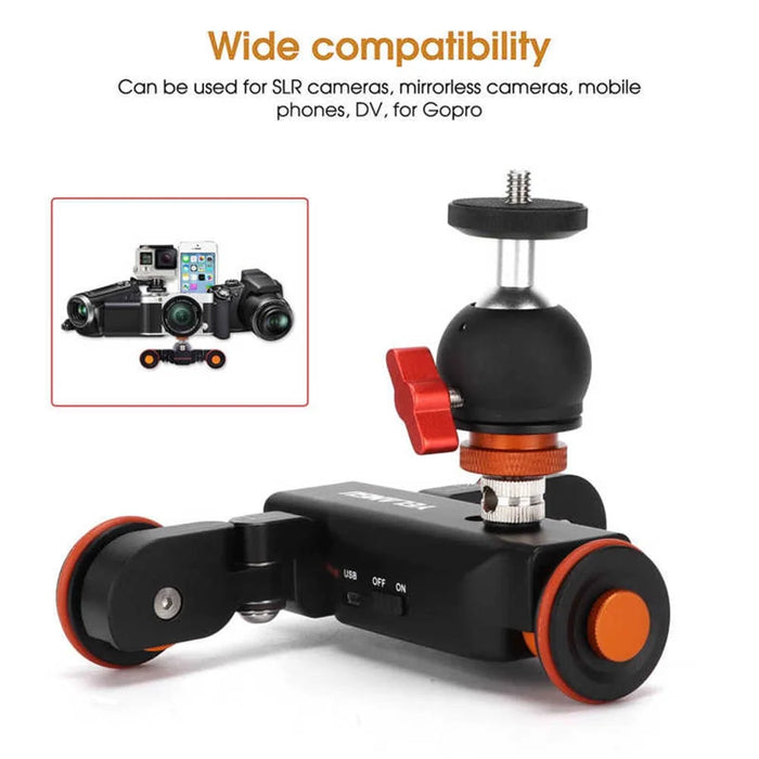 YELANGU L4X-60ET 3-Speed Electric Dolly Car Camera Slider Track Dolly with 60cm Slider Rail and Track Buckle - 6