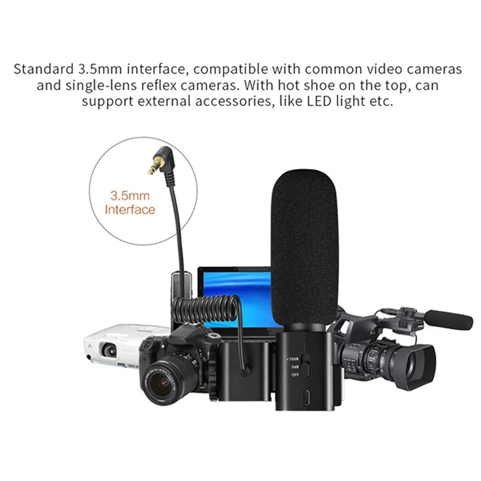 ORDRO CM520 3.5mm Plug Video Recording Shotgun Microphone Noise Reduction Mic for Camera - 5