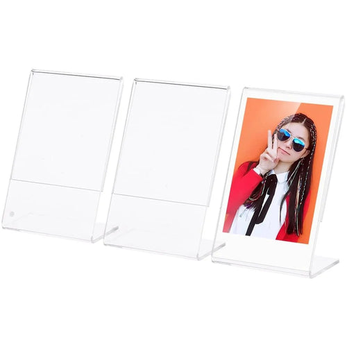 3Pcs Acrylic Photo Frame for Fujifilm Instax Mini 12 / 11 / 9 / 8 Tabletop Transparent Display 3" Photo Album Stand - 1
