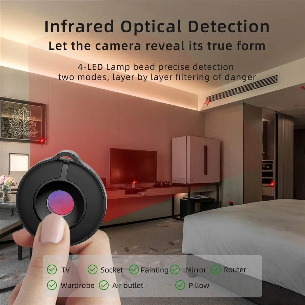 S600 Mini Travel Hotel Dressing Room Camera Finder Infrared Sensing Hidden Camera Detector - Black - 4