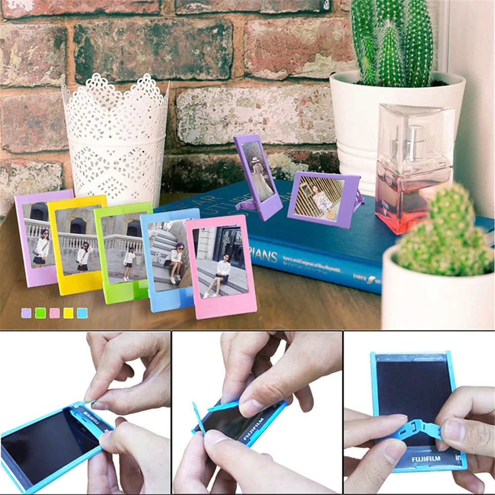 For Instax Mini 12 7-in-1 Accessories Kit Camera Bag Album Photo Frame Stickers Lens Set - Purple - 4