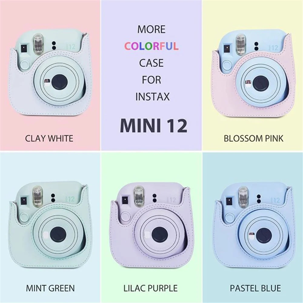 For Instax Mini 12 7-in-1 Accessories Kit Camera Bag Album Photo Frame Stickers Lens Set - Purple - 6