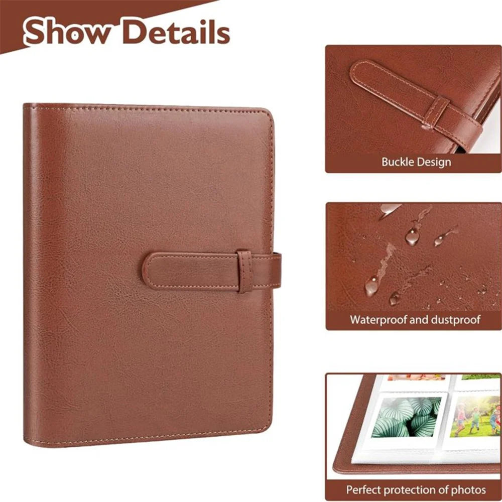 For Instax 3-inch Photos Storage Album 256 Pockets PU Leather Photo Storage Book - Blue - 4