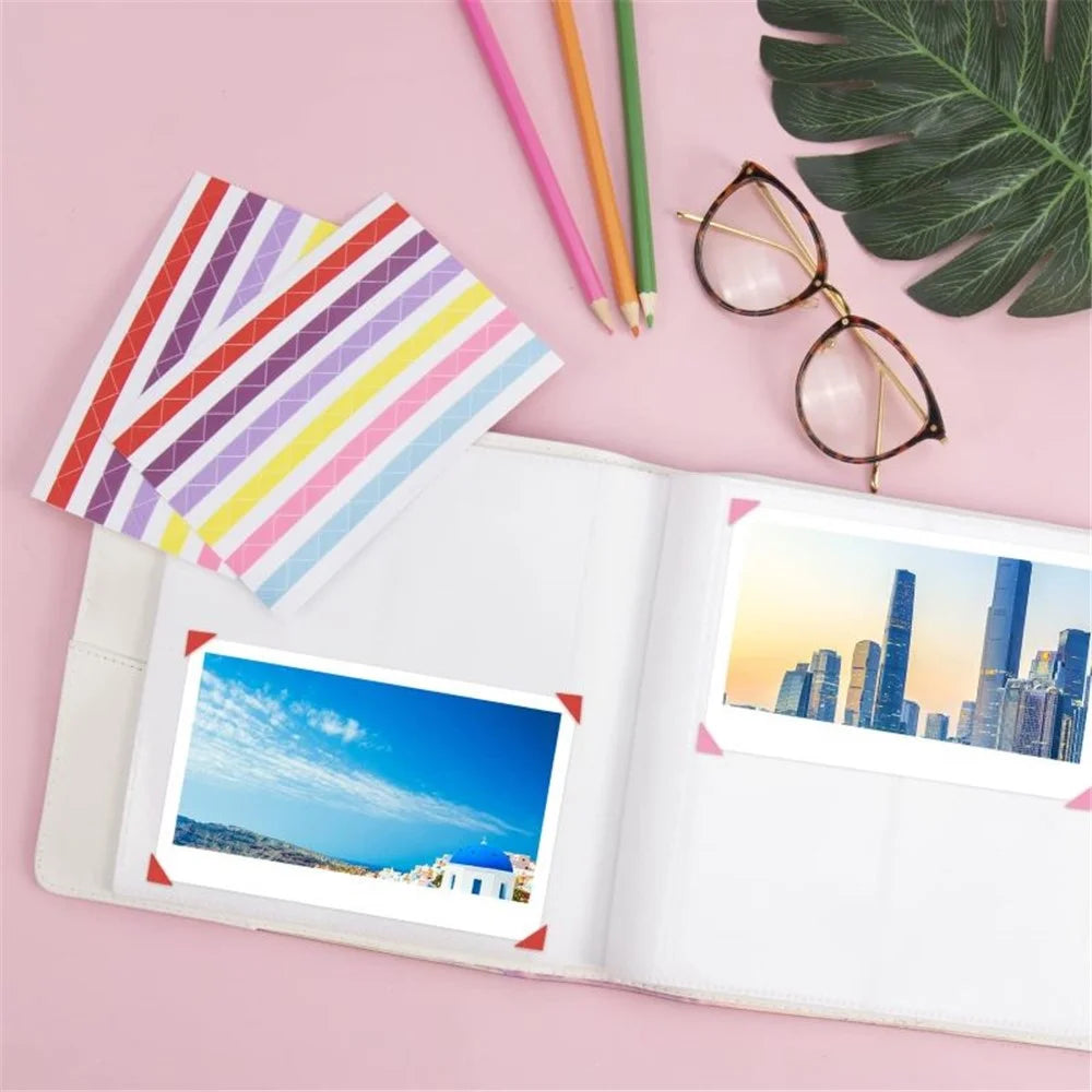 Accessories Kit for Instant Camera Parts with PU Leather Album, Acrylic Photo Frames, Stickers - Brown - 3