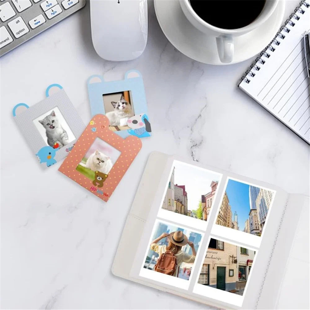 Accessories Kit for Instant Camera Parts with PU Leather Album, Acrylic Photo Frames, Stickers - Brown - 4