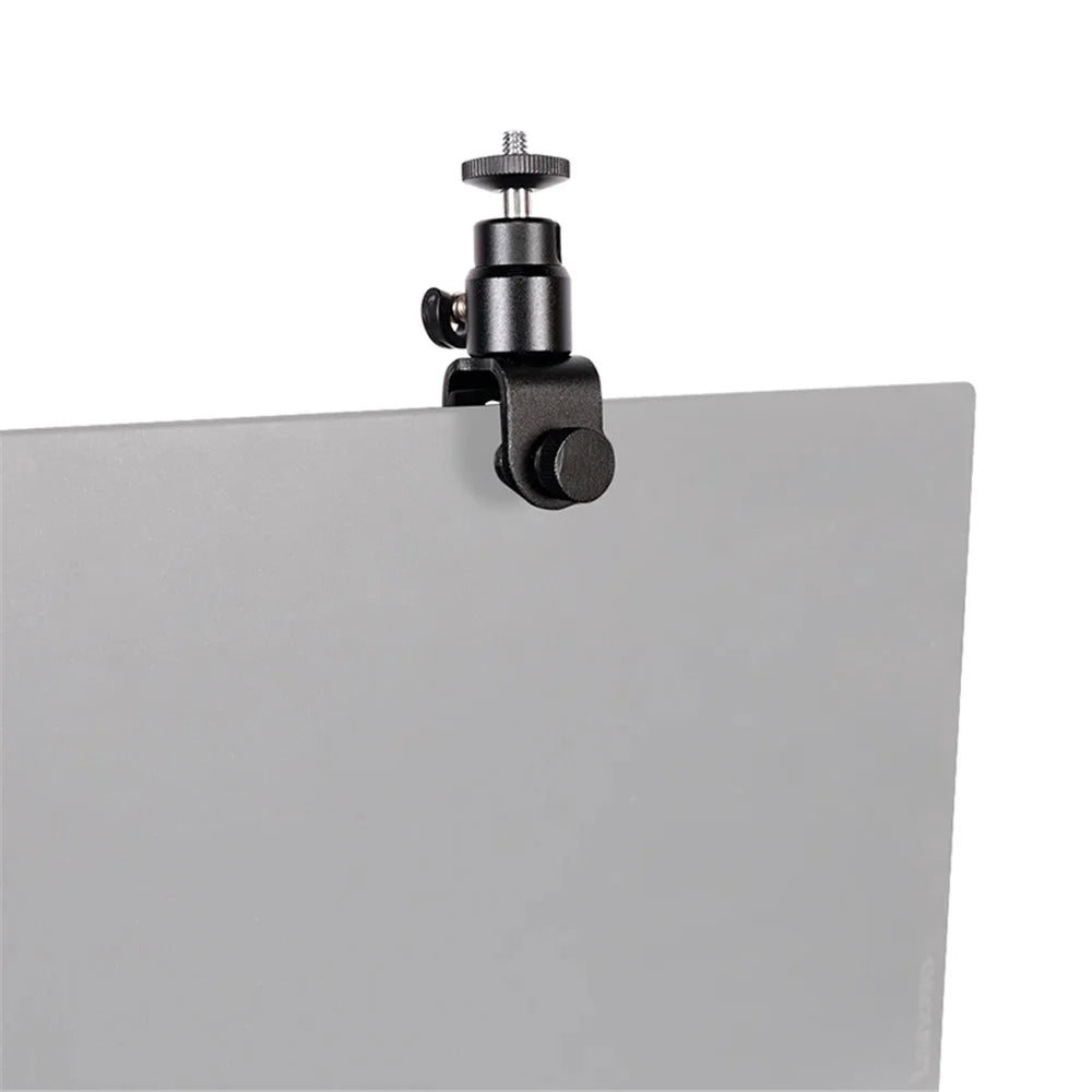 C038 1 / 4" Screw Aluminum Alloy Laptop Monitor Clip Fill Light Holder for Live Broadcast Conference - 3