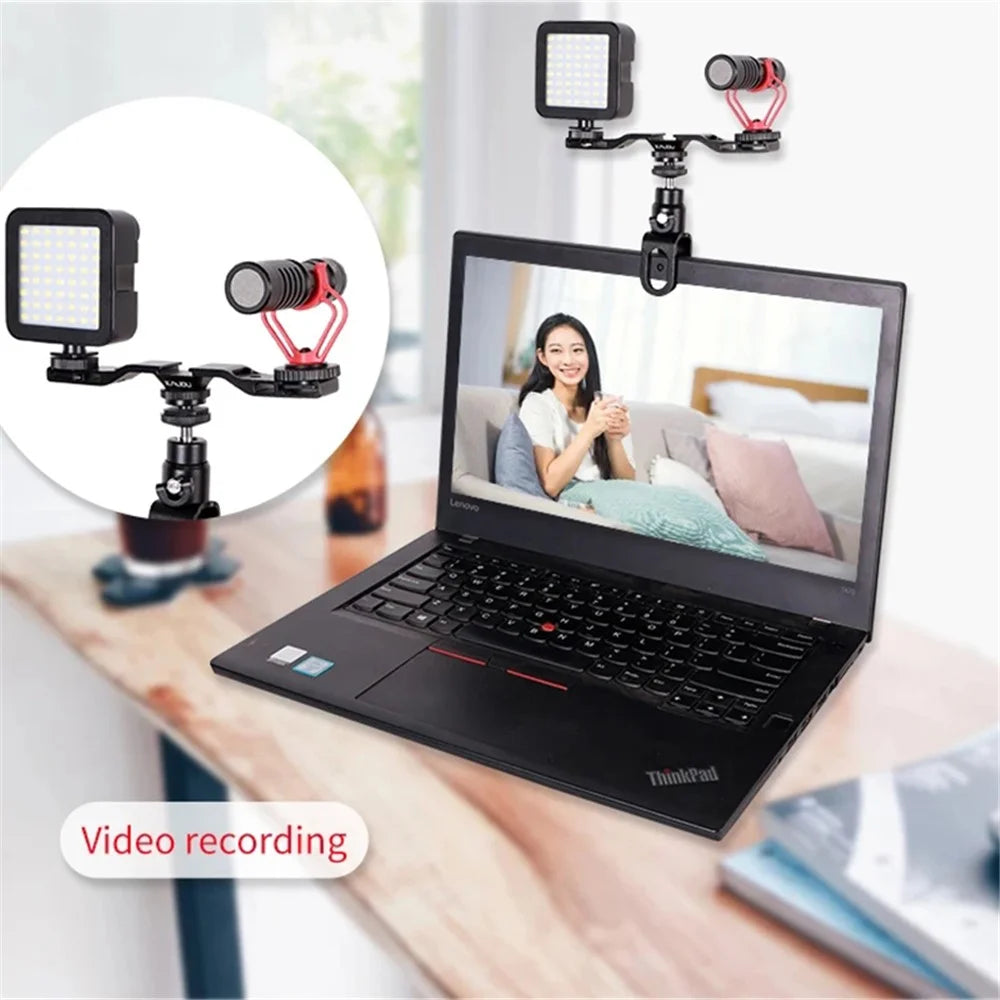C038 1 / 4" Screw Aluminum Alloy Laptop Monitor Clip Fill Light Holder for Live Broadcast Conference - 6