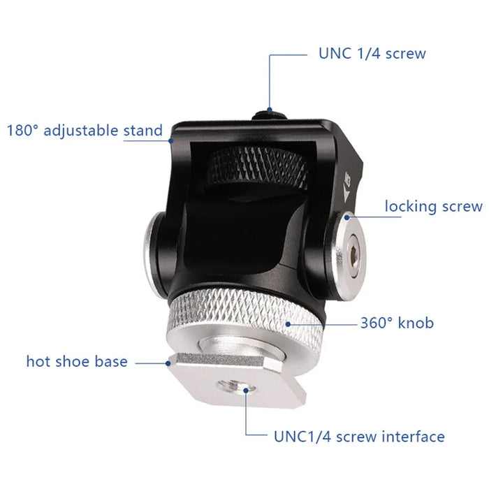C037 360-Degree Rotating Gimbal for SLR Camera Quick Release Mount Adapter with Hot Shoe, 1 / 4 Screw Hole - 6