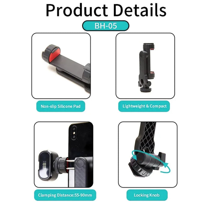 JMARY BH-05 Camera Smartphone Clamp Bracket 360-Degree Rotating Mount Holder - 3