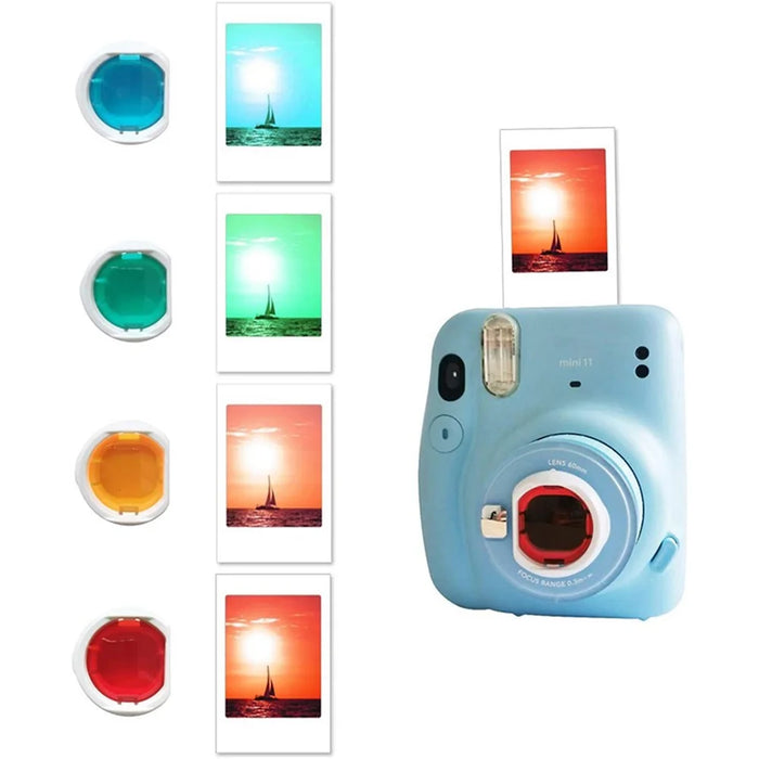 4Pcs Camera Filter for Instax Mini 11 / 12 Red Orange Green Blue Lens Filter Set - 2