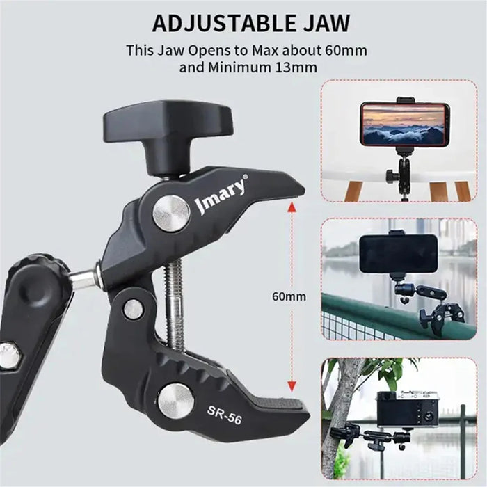 JMARY SR-56 For GoPro Action Camera Phone Holder Aluminum Camera Mount Clamp - 2