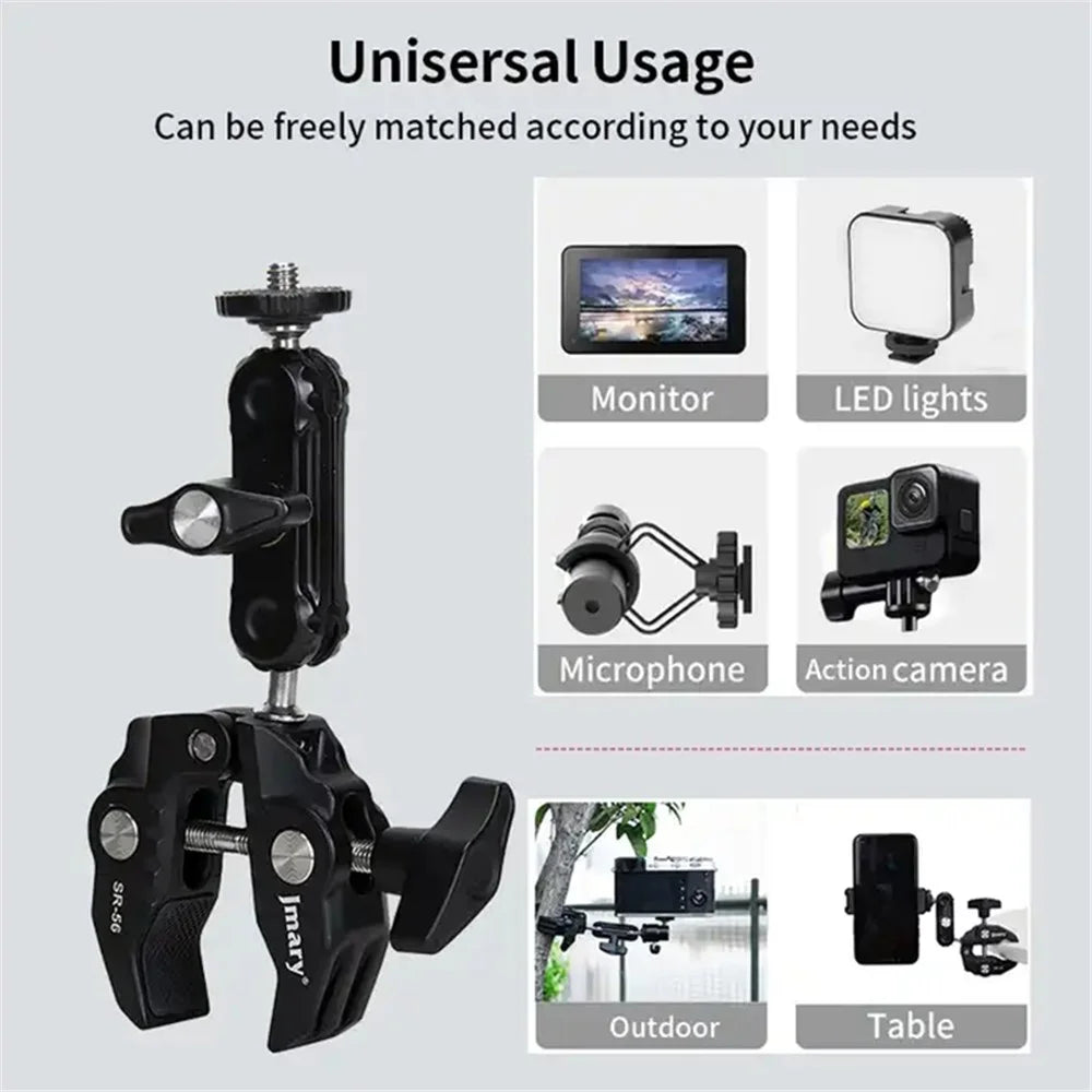 JMARY SR-56 For GoPro Action Camera Phone Holder Aluminum Camera Mount Clamp - 5