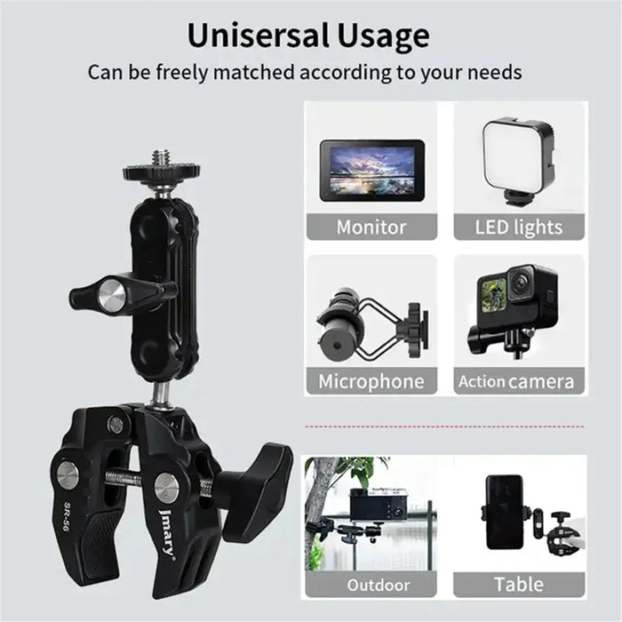 JMARY SR-56 For GoPro Action Camera Phone Holder Aluminum Camera Mount Clamp - 5
