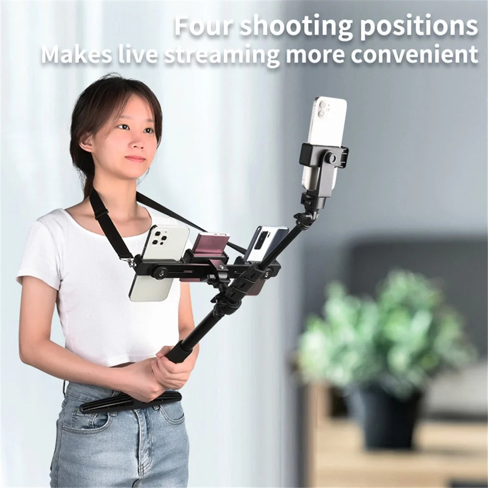 YELANGU LW103 Outdoor Cell Phone Selfie Stick with 4 Clips, Handheld Phone Holder - 7