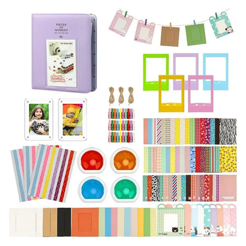 Accessory Kit for Fujifilm Instax Mini 11 / 12 Camera Photo Album, Frames, 4 Color Filter - Purple - 1