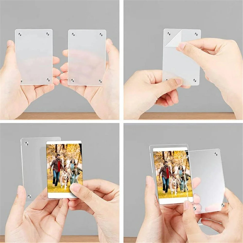 4Pcs / Set 3-inch Polaroid Picture Frames Fridge Magnetic Sticker for Fujifilm Instax Mini 12 11 9 - 3