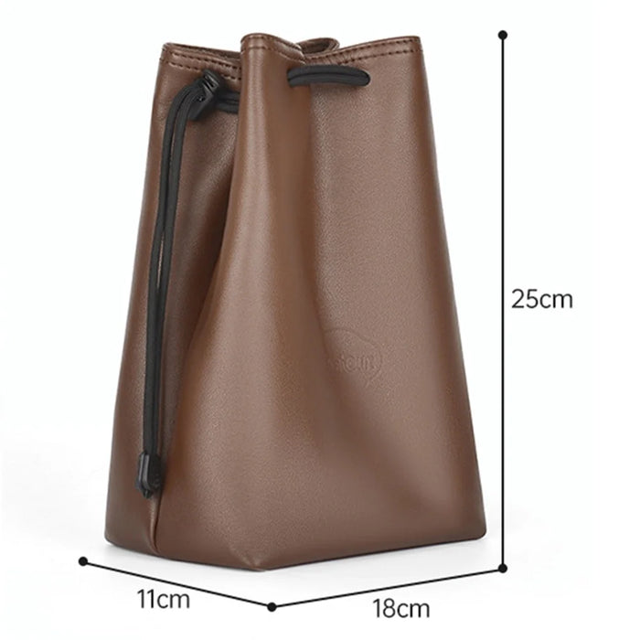 CWATCUN H60 Anti-scratch Camera Lens Bag PU Leather Drawstring Pouch, Size L - 5