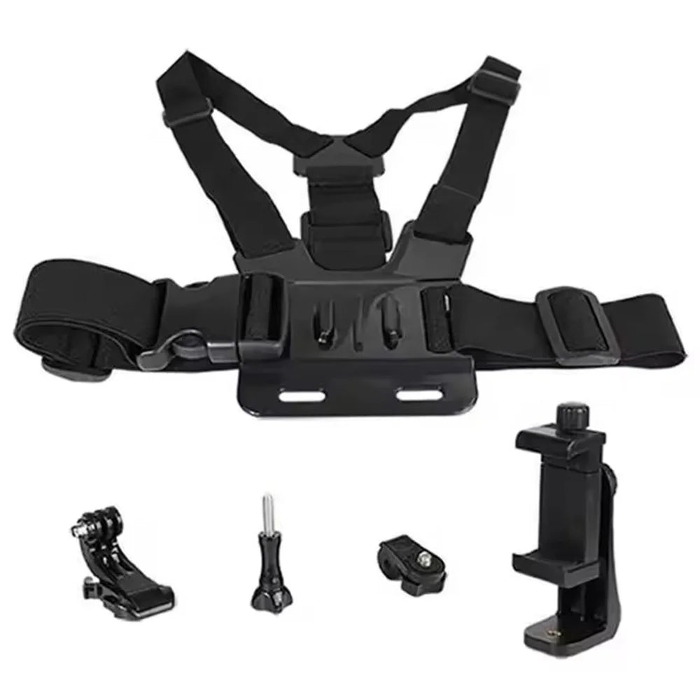 XD-27 Action Camera Mount Adjustable Chest Belt Nylon Strap with Phone Clip - 1