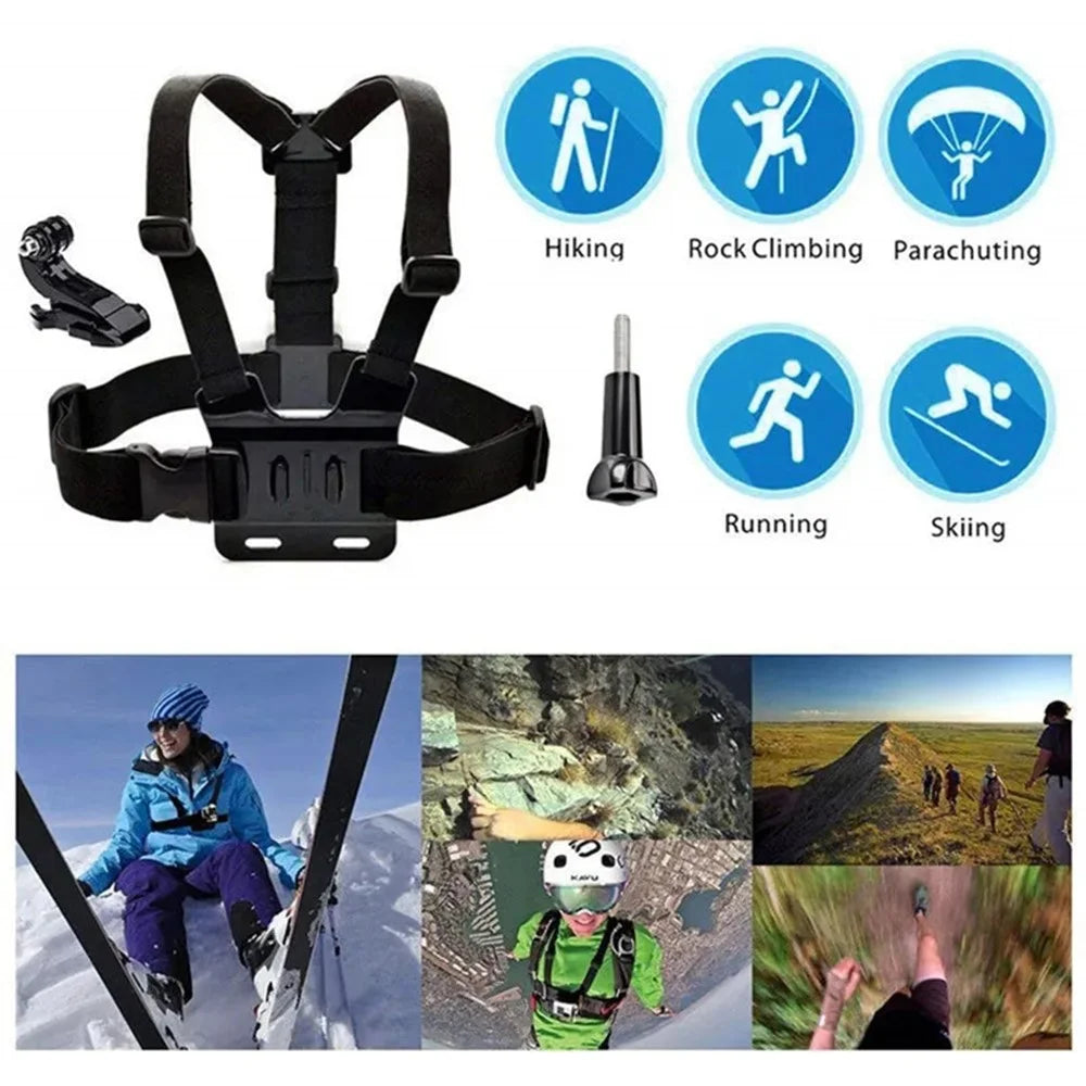XD-27 Action Camera Mount Adjustable Chest Belt Nylon Strap with Phone Clip - 2
