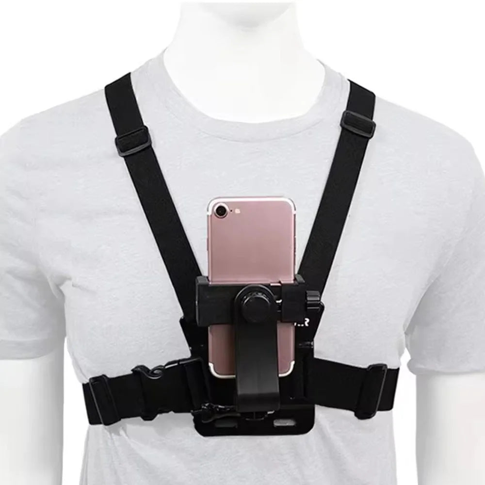 XD-27 Action Camera Mount Adjustable Chest Belt Nylon Strap with Phone Clip - 5