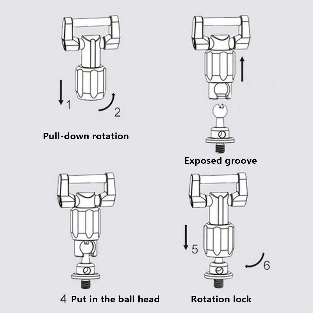 E904 Tripod Monopod Fast Lock Aluminum Alloy Camera Strap Ball Head Buckle Adapter - 5