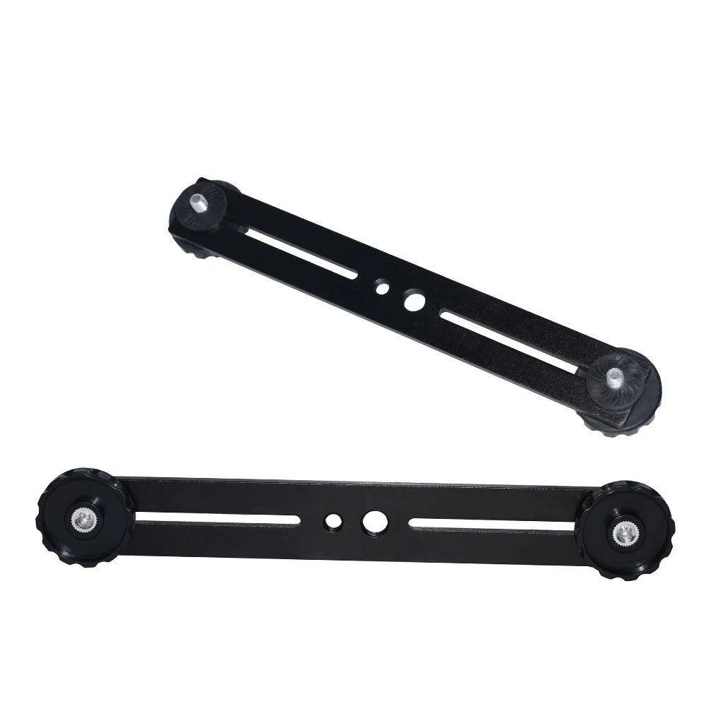 L084 1 / 4 Inch Dual Camera Mount Bracket Aluminum Alloy Extension Bar Bracket for DSLR LED Flash Light - 4