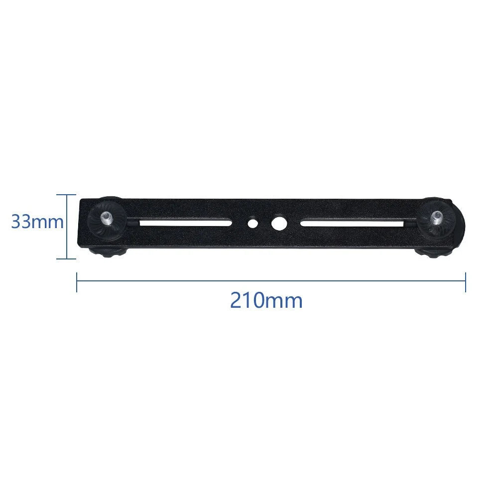 L084 1 / 4 Inch Dual Camera Mount Bracket Aluminum Alloy Extension Bar Bracket for DSLR LED Flash Light - 6